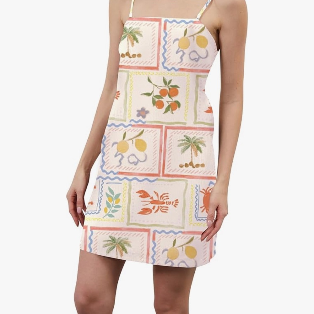 Tropical Coastal Print Sundress NWT